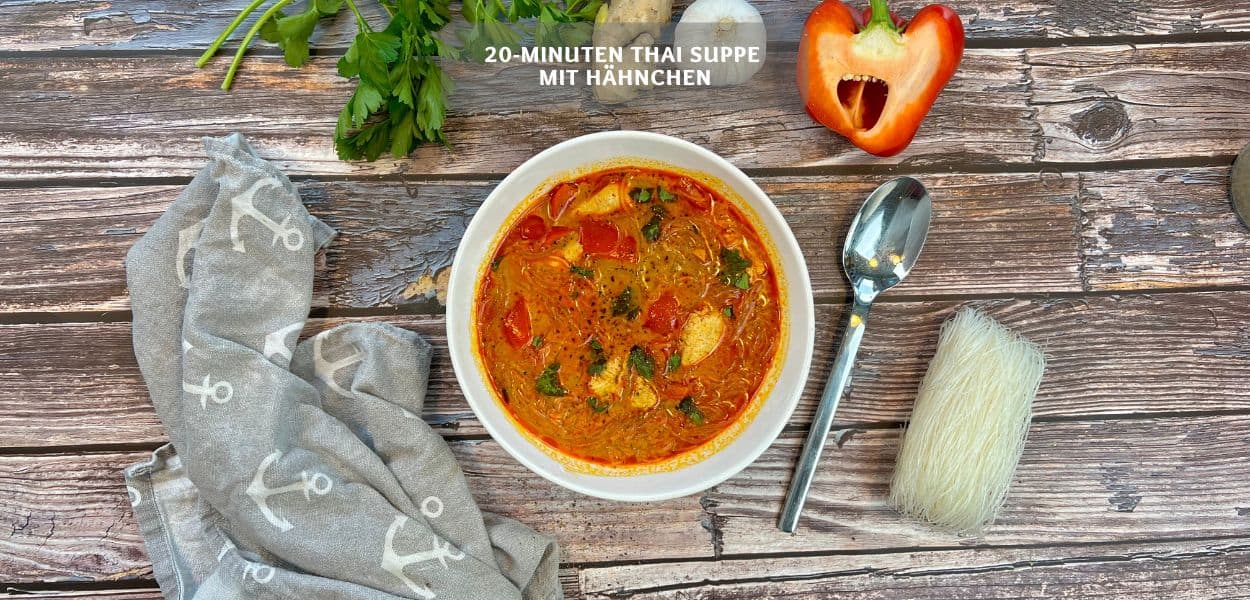 20 Minuten Thai Suppen rezept 20-Minuten Thai Suppe mit Hähnchen