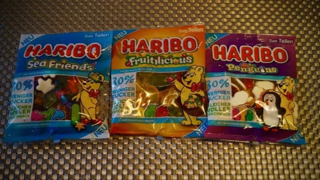 Die drei neuen haribo Sorten, mit 30% weniger Zucker