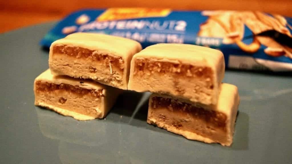 PowerBar Protein Nut2 Riegel aufgeschnitten