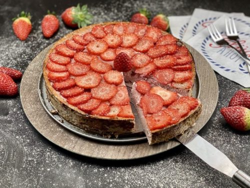 Erdbeer Fitness Käsekuchen