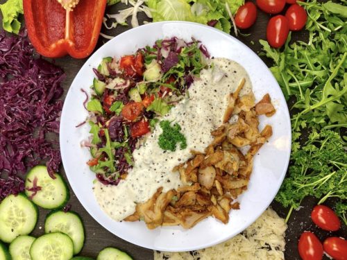 selbstgemachter Low-Carb dönerteller