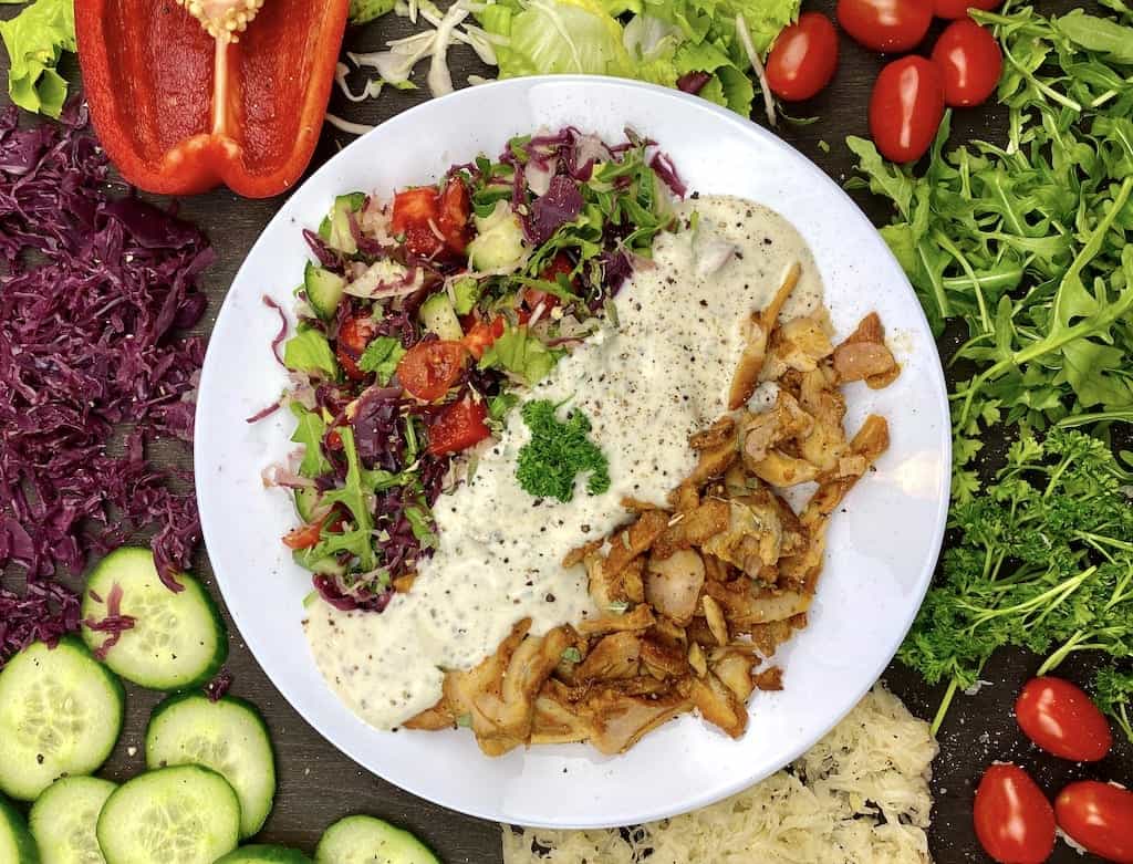 selbstgemachter Low-Carb dönerteller