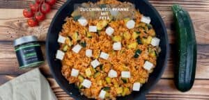 Zucchini Reis Pfanne mit Feta