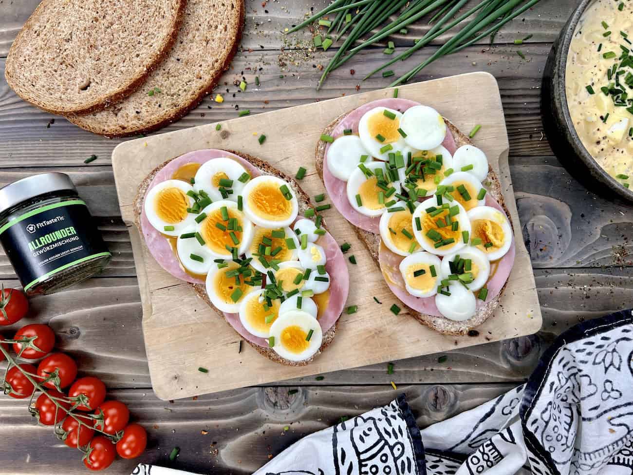 Gesunde Schinken-Ei Stullen