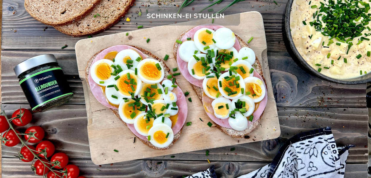 Schinken-Ei Stullen mit Schnittlauch