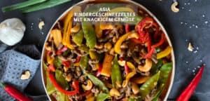 Asia Rindergeschnetzeltes mit frischem gemüse