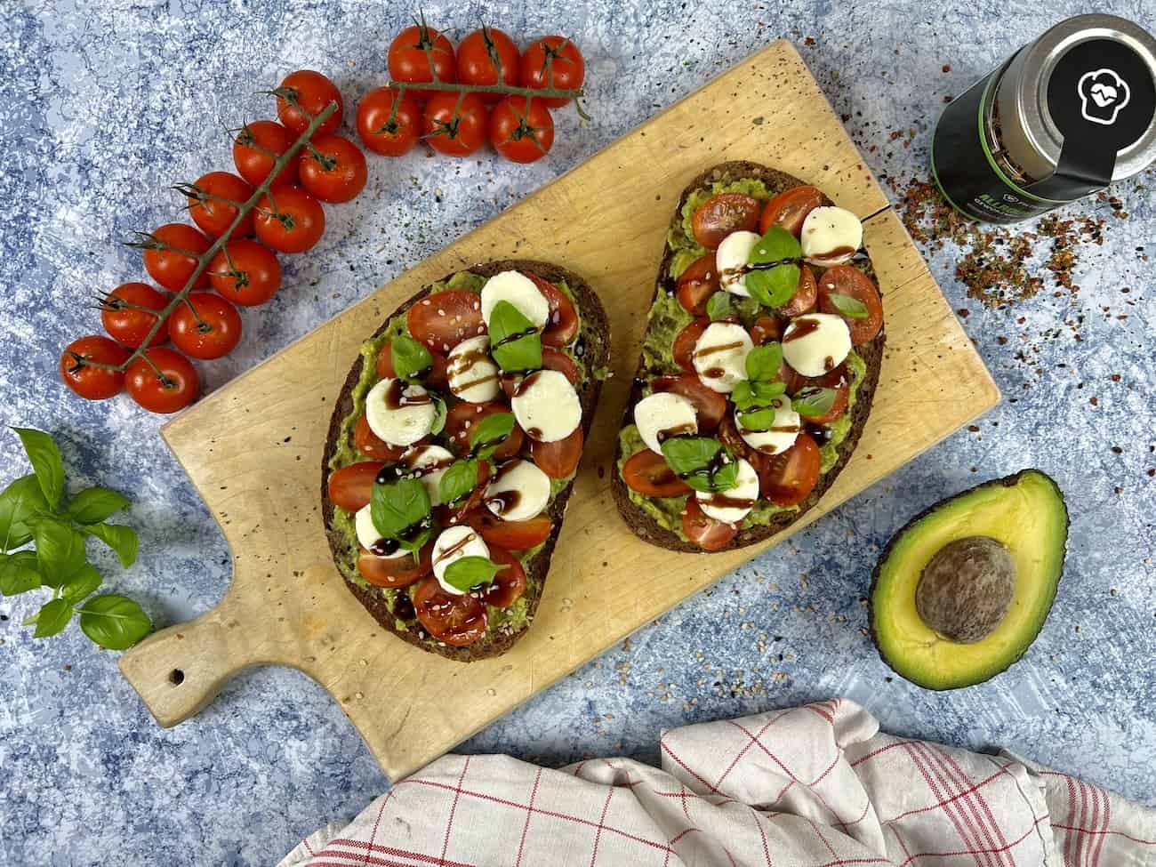 Avocado Caprese Brote