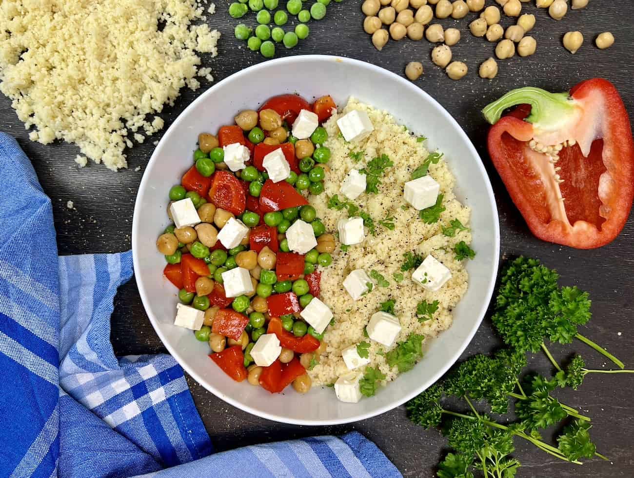 Couscous Pfanne mit Erbsen