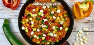Couscous Pfanne mit Feta und Gemüse