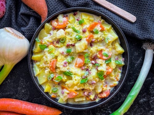 Cremiger vegetarischer Kartoffeleintopf