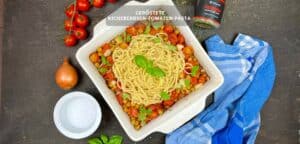 Einfache Geröstete Kichererbsen-Tomaten-Pasta