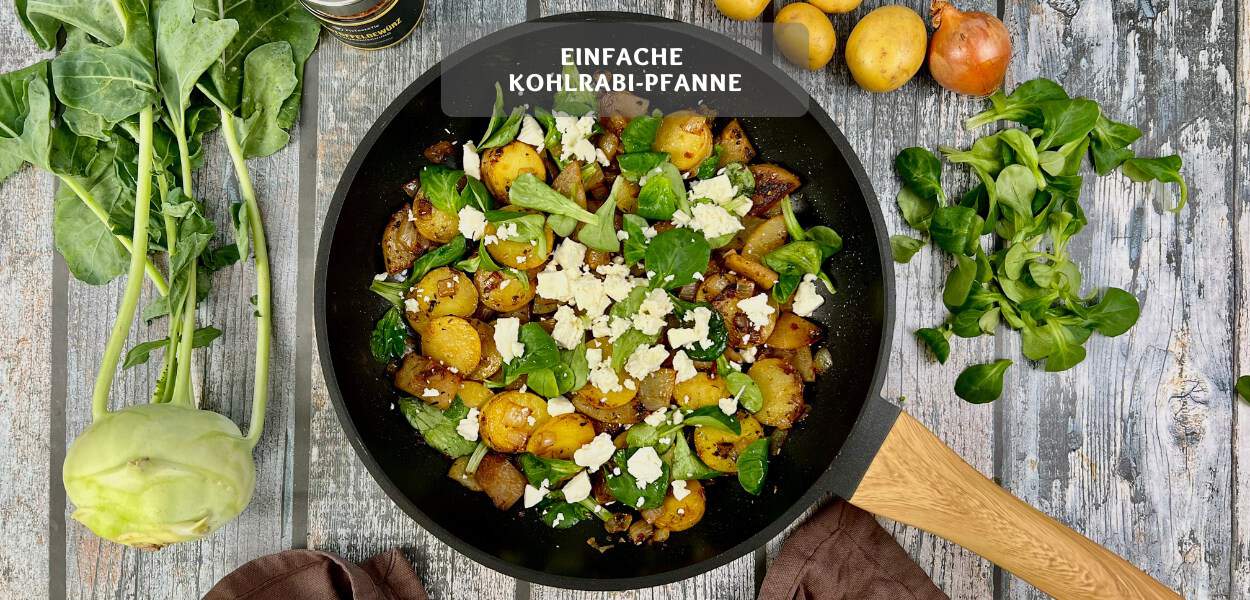 Einfache Kohlrabi-Pfanne