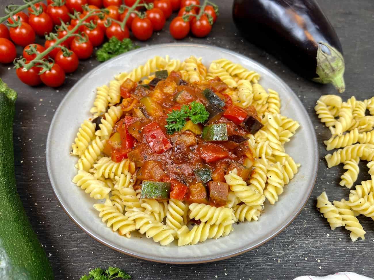 Einfache Ratatouille Pasta Einfache Ratatouille Pasta