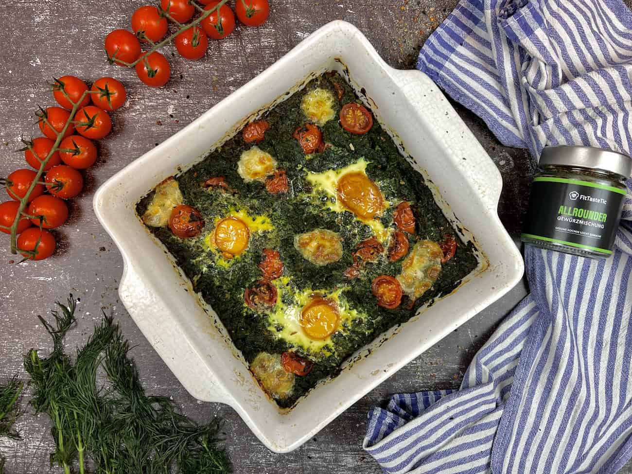 Einfacher Gruener Ofen Auflauf