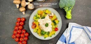 Einfacher Rohkost-Kartoffelsalat mit Brokkoli
