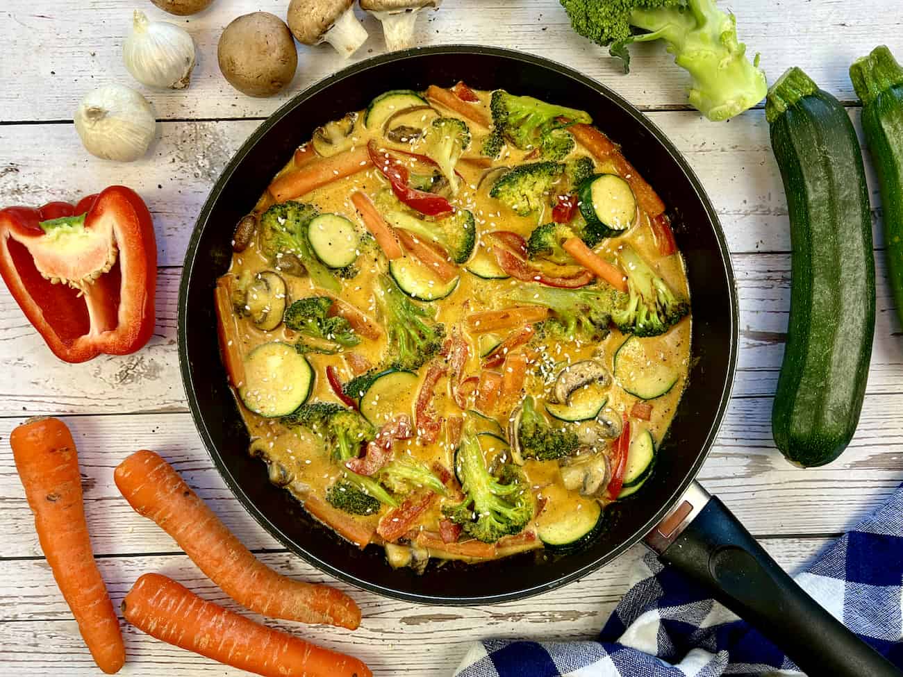 Einfaches Gemüse Curry mit Kokosmilch