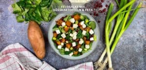 Feldsalat mit Süßkartoffeln und Feta