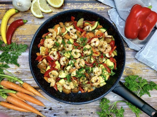 Garnelen Gemüsepfanne
