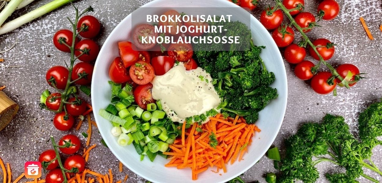Gesunder Brokkolisalat mit Joghurt Knoblauchsosse Schnelles Brokkoli Rezept Gesunder Brokkolisalat mit Joghurt-Knoblauchsoße – Schnelles Brokkoli Rezept