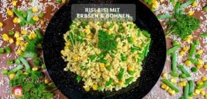 Gesundes Risi e Bisi Rezept mit Erbsen, Mais und Bohnen
