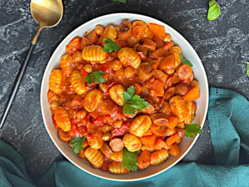 Gnocchi Eintopf mit Würstchen