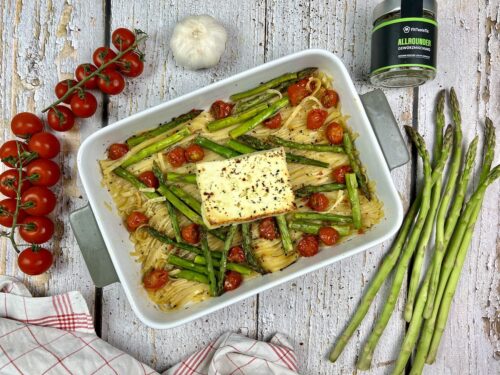 Grüner Spargel mit Tagliatelle