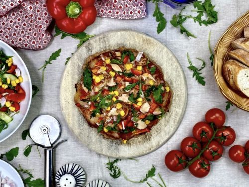 Hähnchen Pfannenpizza