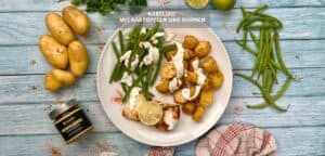 Kabeljau mit Kartoffeln und Bohnen