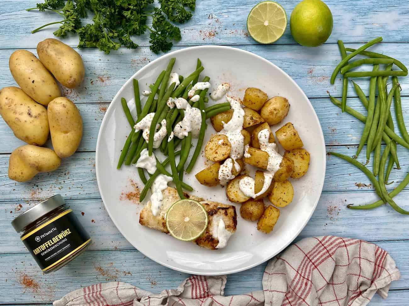 Kabeljau mit Kartoffeln und Bohnen Kabeljau mit Kartoffeln und Bohnen