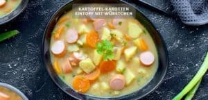 Kartoffel-Karotten Eintopf mit Würstchen