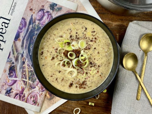 Käse-Lauch-Suppe mit Hack