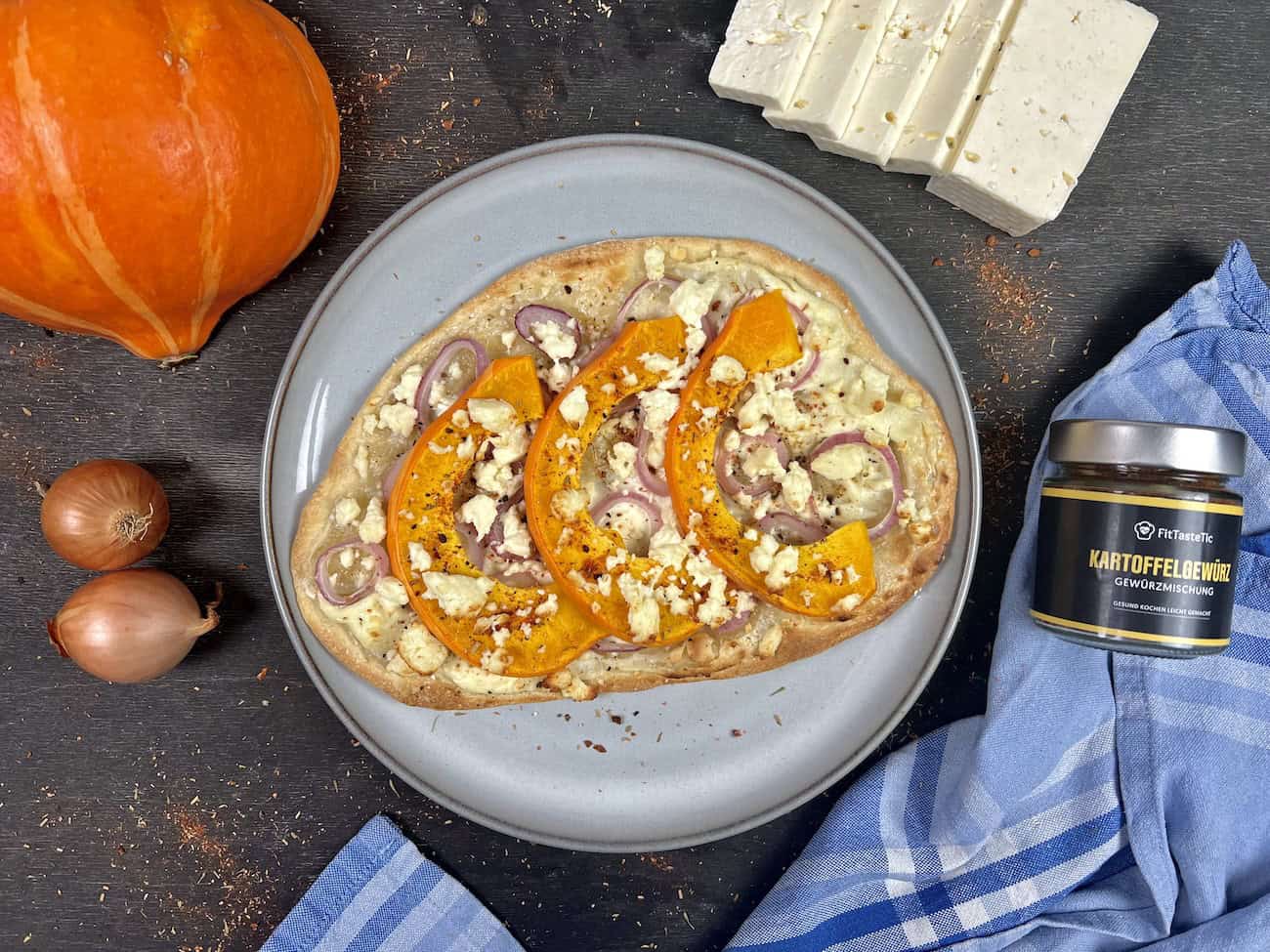 Kürbis-Flammkuchen