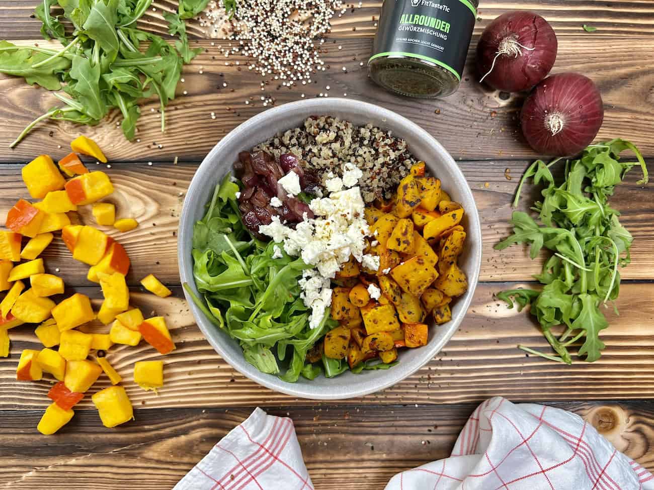 Kürbis-Quinoa-Bowl