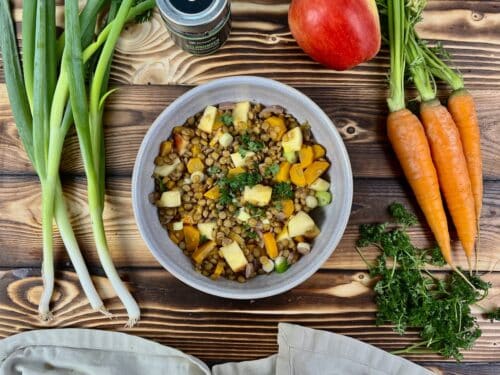 Lauwarmer Linsensalat