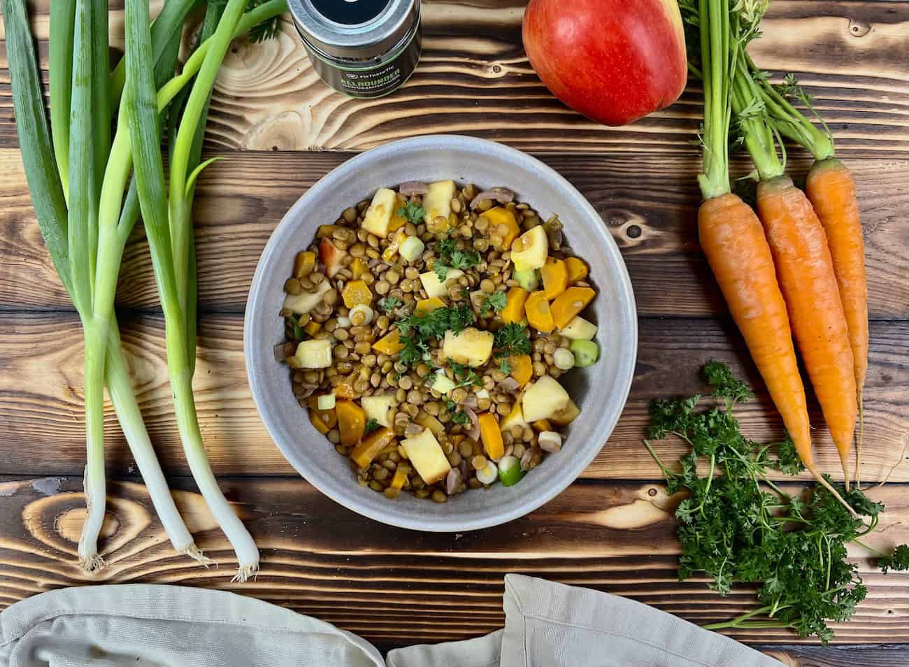 Lauwarmer Linsensalat