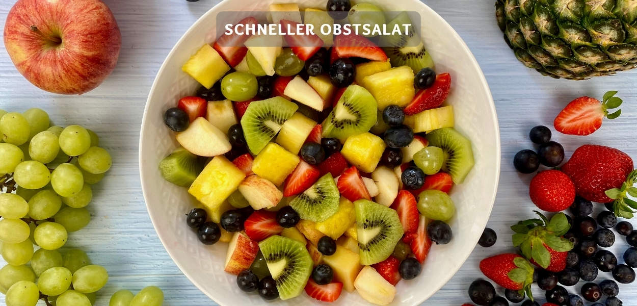 Leichter Obstsalat Schneller Obstsalat – Tropischer Früchte-Mix