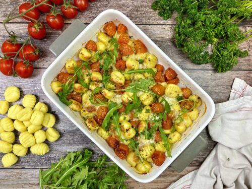 Ofen Gnocchi mit Rucola
