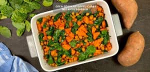 Ofen-Süßkartoffel-Curry mit Kichererbsen
