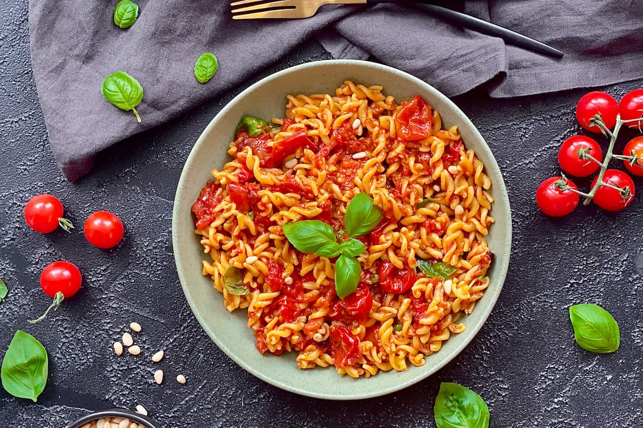 Pasta mit Selbstgemachter Tomatensauce Pasta mit Selbstgemachter Tomatensauce