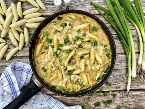 Puten-Geschnetzeltes mit Schupfnudeln