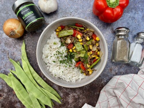 Reis-Hackfleisch-Pfanne