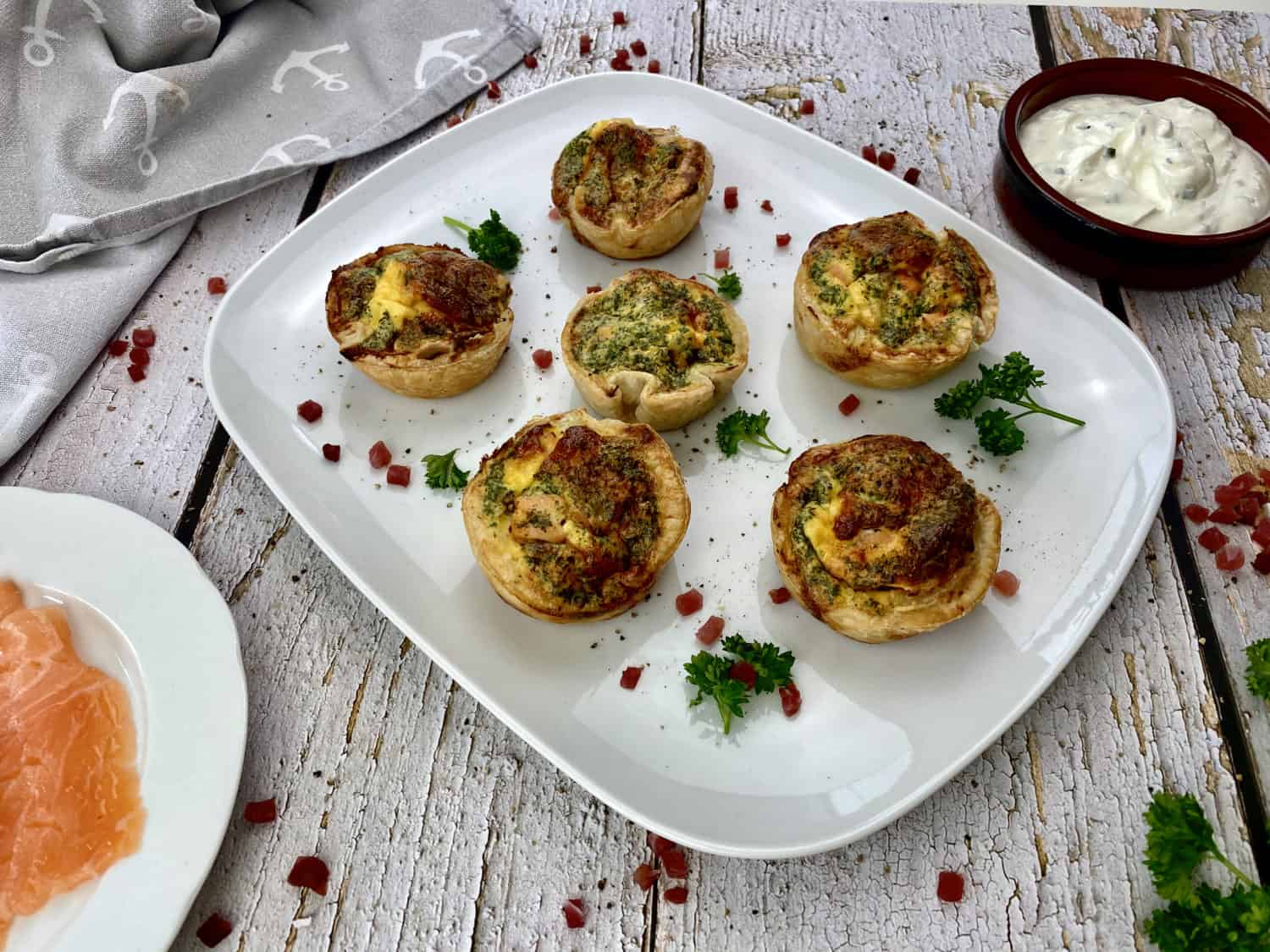 Schinken und Lachsmuffins Schinken und Lachsmuffins