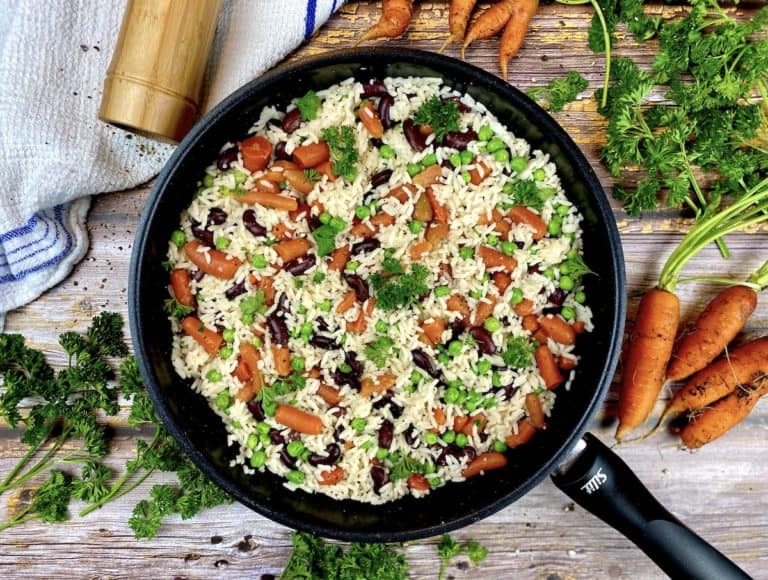 Schnelle Bunte Reispfanne Schnelle Bunte Reispfanne