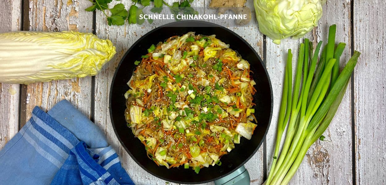 Schnelle Chinakohl-Pfanne mit Glasnudeln