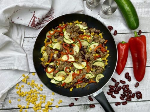 Schnelle Gemüsepfanne mit Hackfleisch