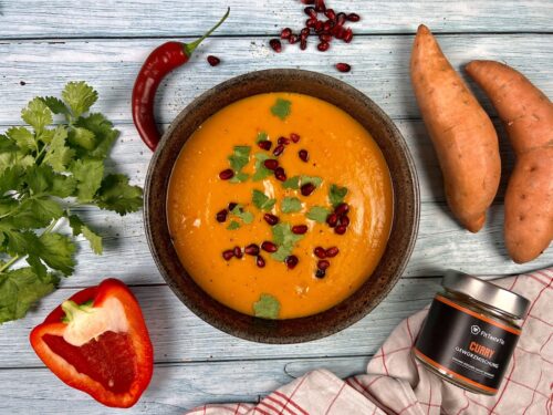 Schnelle Paprika-Süßkartoffel-Suppe