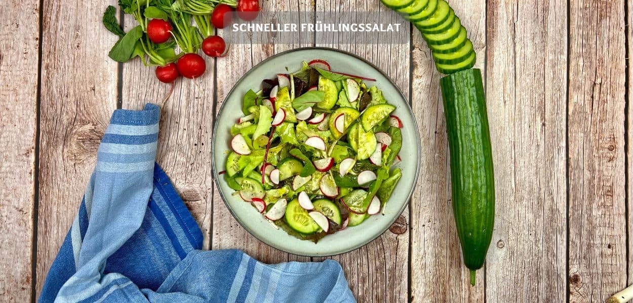 Schneller Frühlingssalat mit Radieschen und Gurke