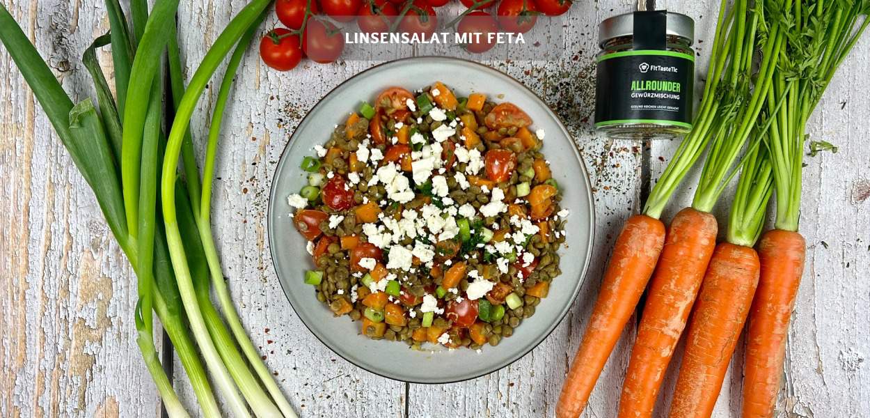 Schneller Linsensalat mit Feta Linsensalat mit Feta