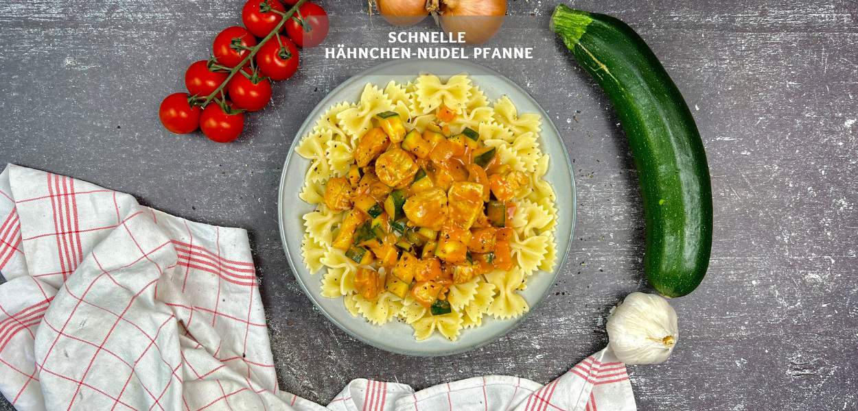 Schnelle Hähnchen-Nudel Pfanne