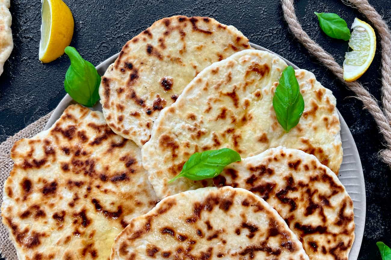 Schnelles Naan Brot ohne Hefe